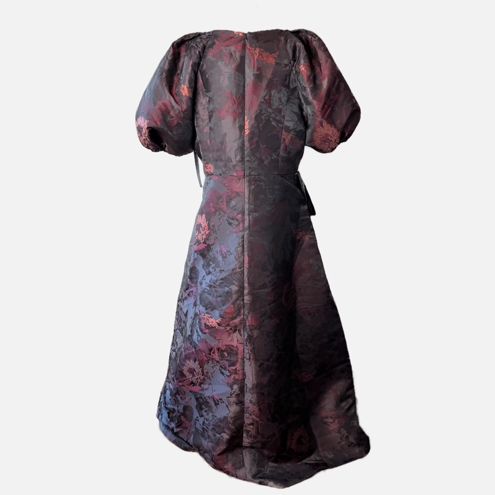 New KAY UNGER Purple Floral Jacquard Formal Black Tie Wedding Maxi Dress Size 18 - Picture 3 of 12